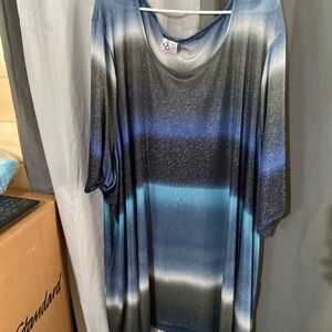 Women's Shimmer Gradient Blue Tunic Top